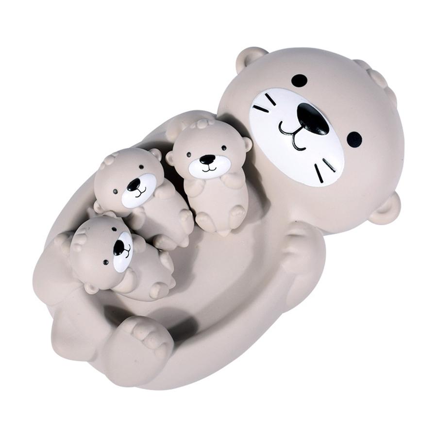 4-teiliges Set Otterfamilie Badespielzeug Baby Badezimmer Spiele PVC Kinder Badewannenspielzeug Für Eltern-Kind Otter versiegelt Schwimmendes Wasser Geschenke