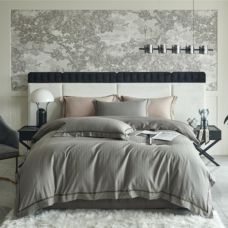 Pure Lust Style Cotton Type A Washed Long-staple Cotton Jacquard Four-piece Set 100 Count Four-piece Set