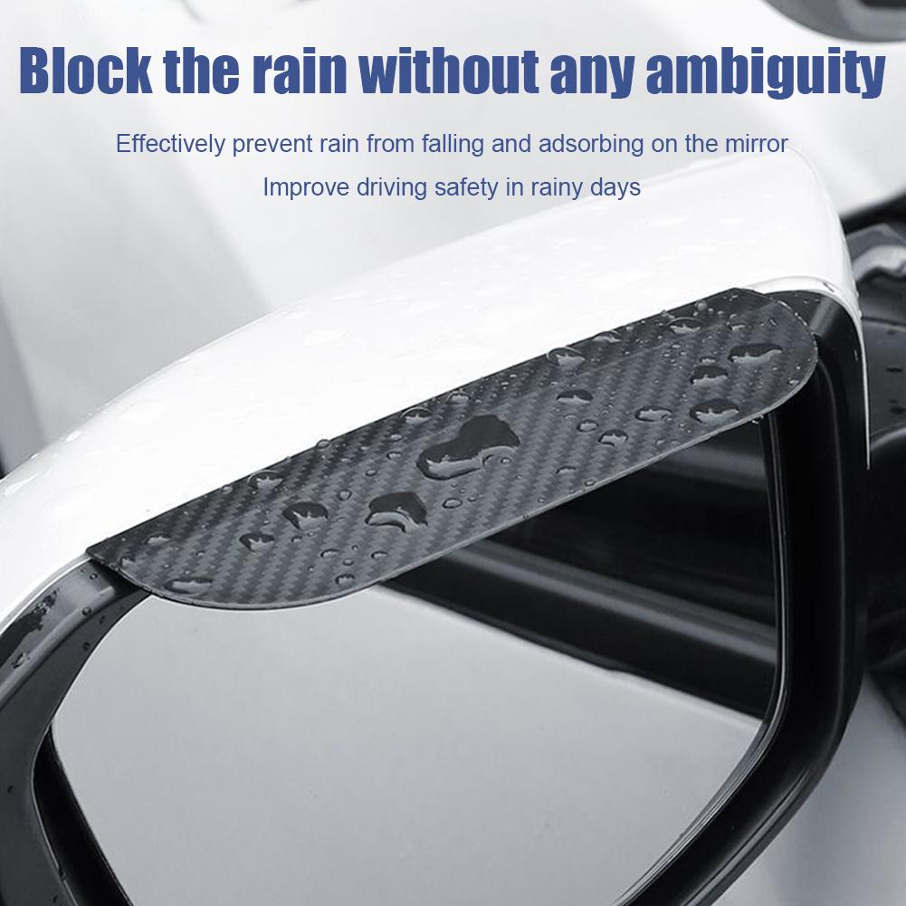 2Pcs Carbon Fiber Car Rearview Mirror Rain Shield Eyebrow Flexible Car Rearview Mirror Rain Shield Protector Eyebrow Rain Cover