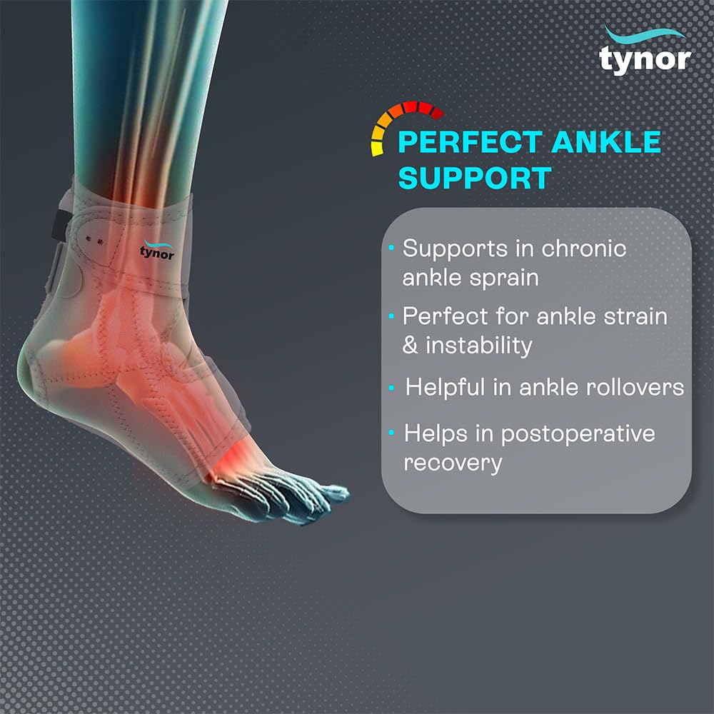 TYNOR Ankle Support (Neo), Grey, Universal Size, 1 Unit