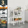 Multi-Layer Kitchen Storage Rack with Wheels for Microwave and Vegetables