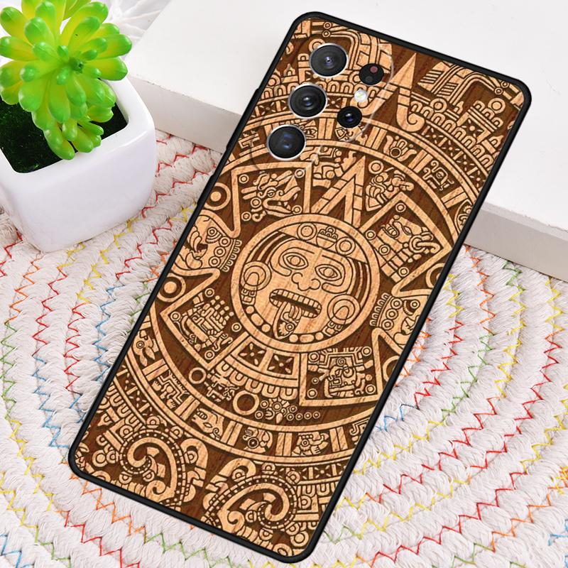 Mayan Calendar Wood Pattern Silicone Phone Case For Samsung Galaxy note 10 pro S26 S25 S24 S23 S22 S21 Plus S25Ultra Capa Cover