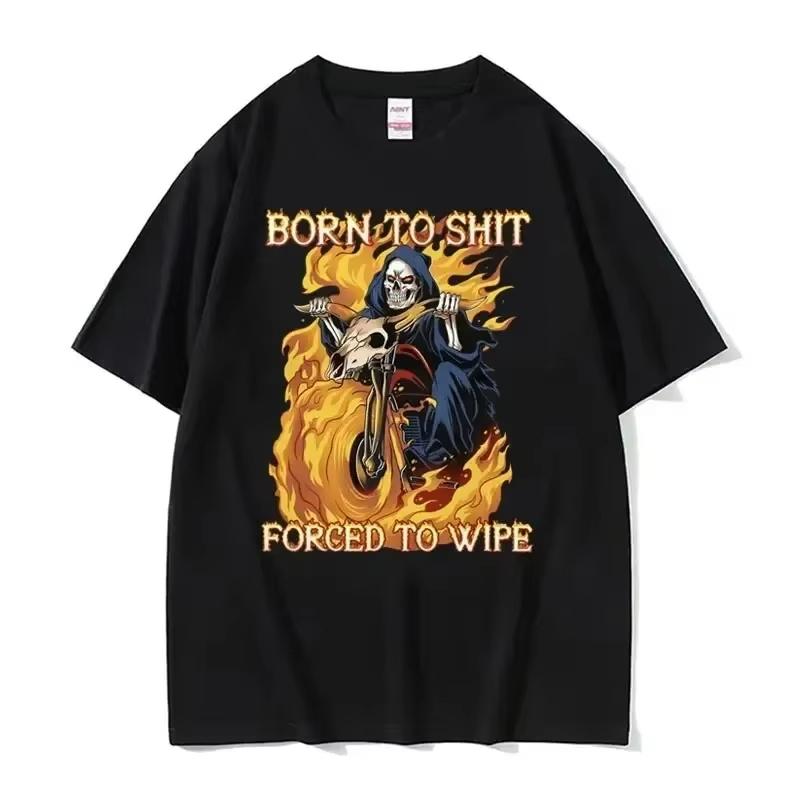 Autistic Funny Skeleton Meme Graphic T Shirt Women Fashion Gothic Retro T Shirts O-Neck Oversized Short Sleeve T-shirt Unisex