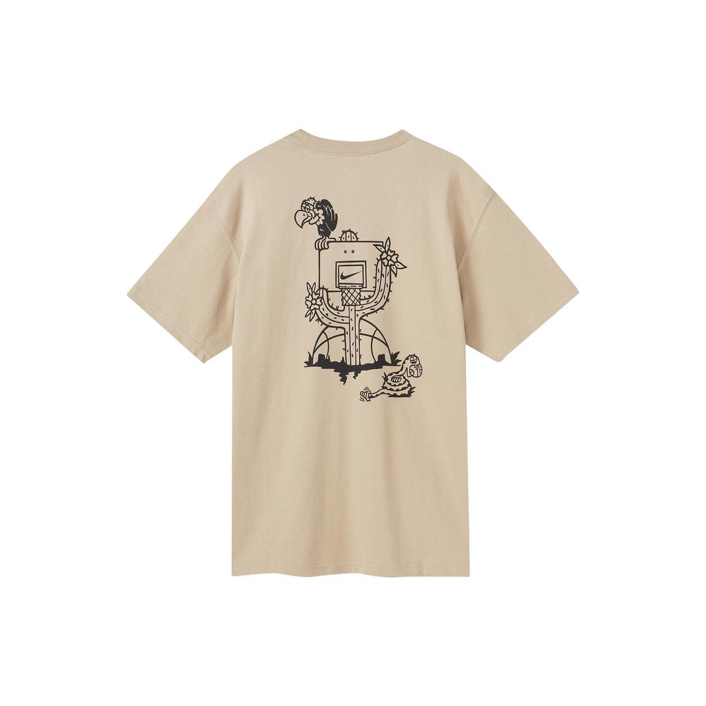 Nike T Shirts Men's Beige Crew Neck Moderate Straight Fit DR8915-250
