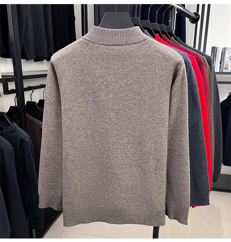 Men's Thick Wool High Collar Sweater - Warm, High Quality Autumn/Winter Knitwear 2025