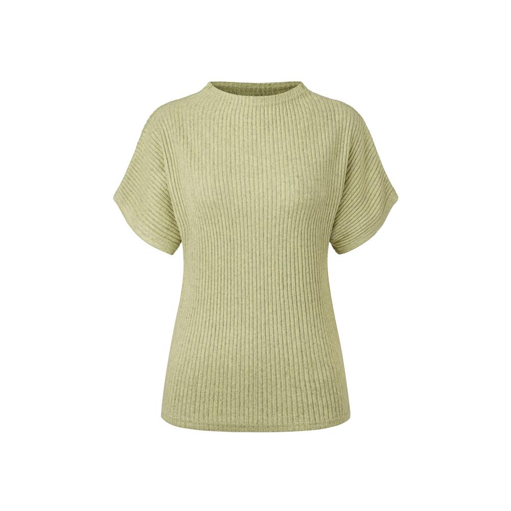 Mongplisse [Women S] Winter Cap Sleeve Pleated Top [Lime] Lime/Free