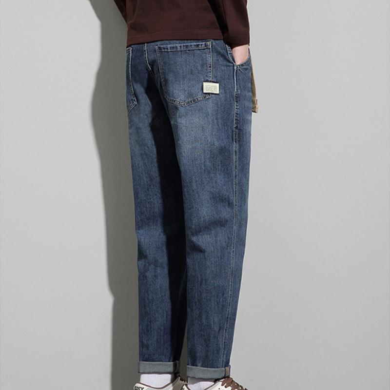 Loose Men's Straight Leg Jeans Autumn Winter Workwear Style High Street Long Trousers Trendy New Hot Sale of The Season Male Den