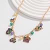 Unique Mask Necklace with Oil Drip Finish Delicate Charm Necklace Fashion Collarbone Chain Perfect for Fashion Lovers