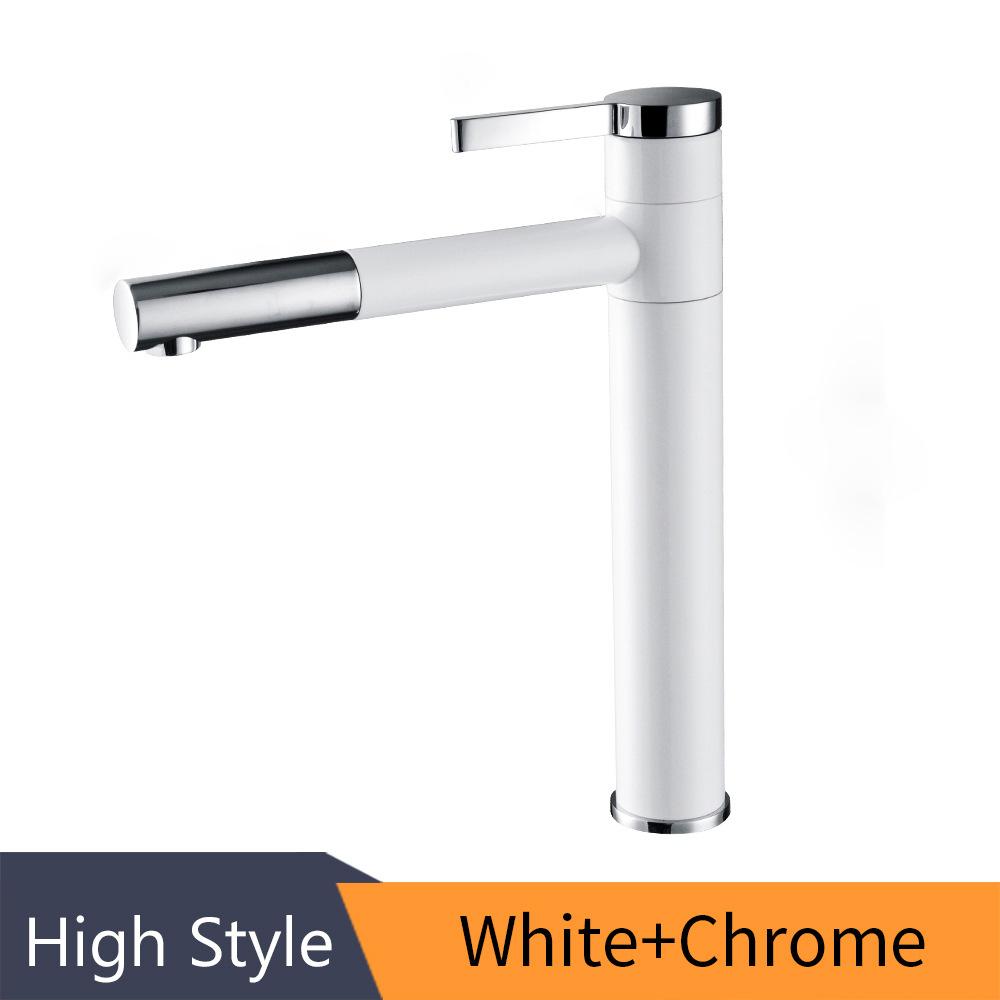 Bathroom Stainless Steel Basin Sink Faucet Cold and Hot Water Tap 360° Swivel Single Handle Household Washbasin Spout