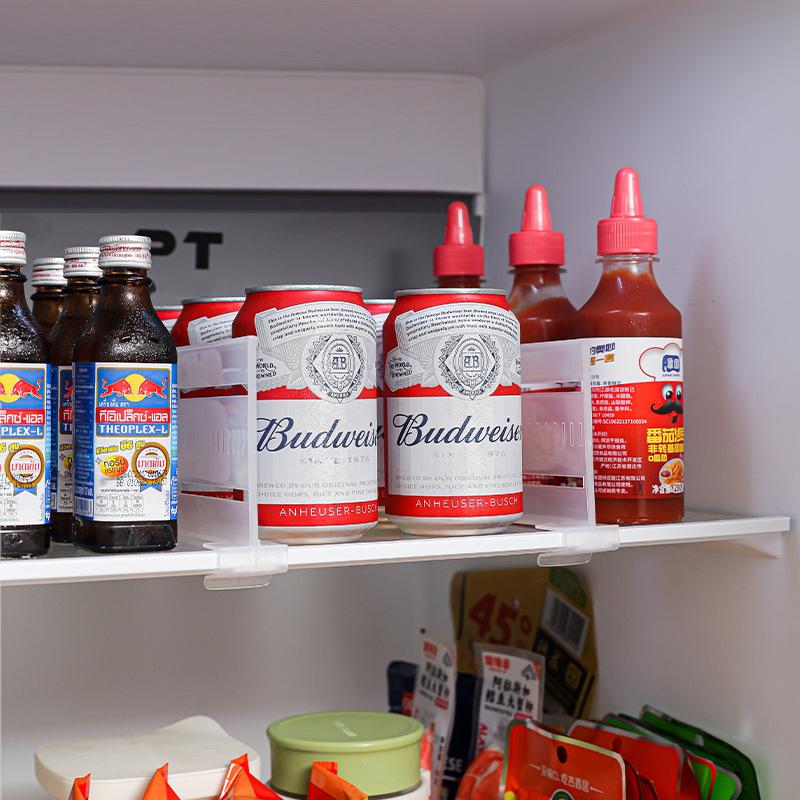 2/4pcs Retractable Refrigerator Partition Board Adjustable Clasp Design Splint Classified Storage Boards Refrigerator Organizer