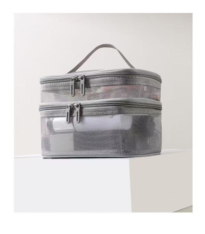 Large Mesh Makeup and Toiletry Bag - Portable, Travel-Friendly, Customizable Logo