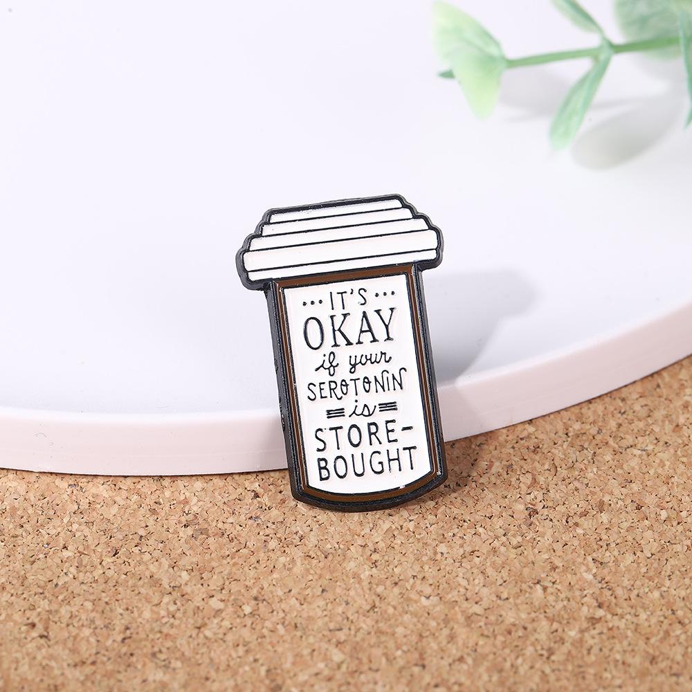 Jar Brooch English Alphabet Badge Bags Clothing Accessories Fashion Versatile
