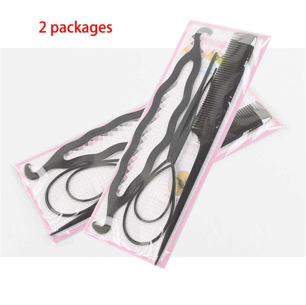 2 Sets Hair French Braid Tail Clip Magic Styling Stick DIY Bun Maker Tool