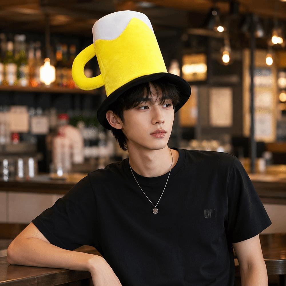 Cartoon Beer Mug Hat Funny Cosplay Headgear Lightweight Halloween Headgear Costume Accessories