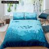 Kid Underwater World Oasis King Queen Duvet Cover Ocean Fish Coral Bedding Set Marine Life Quilt Cover Polyester Comforter Cover