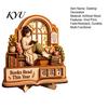 Educational Reading Habit Tool for Kids Book Read This Year Tracker, 3D Layered Wooden Window Goal Tracker Girl Count Stand with Replaceable