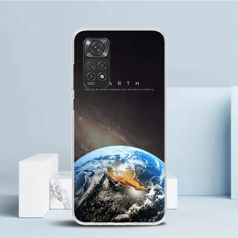 Erdsterne Weltraum Weiche Hülle für Xiaomi Redmi Note 15 14 13 12 Pro Plus Handyhülle 14S 11S 11T 11E 10S 10 4G Muster Schale Redmi
