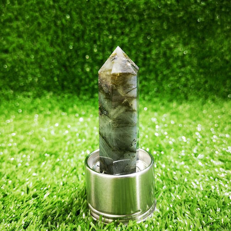 Elixir Crystal Quartz Water Bottle Natural Obelisk Point Wand Reiki Rock Healing