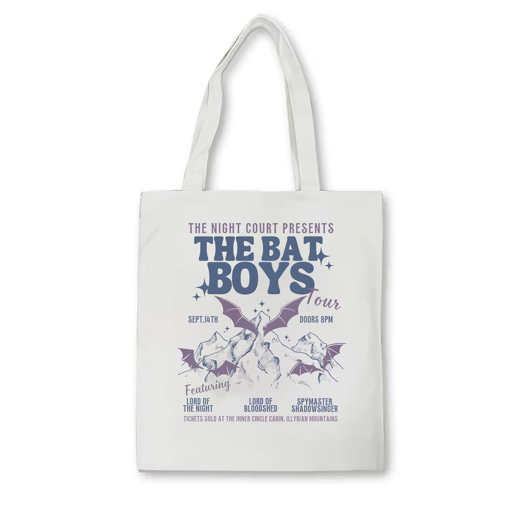 ACOTAR Bat Boys Velaris Canvas Tote Bag Bookish Merch SJM Series Shoulder Bag for Women