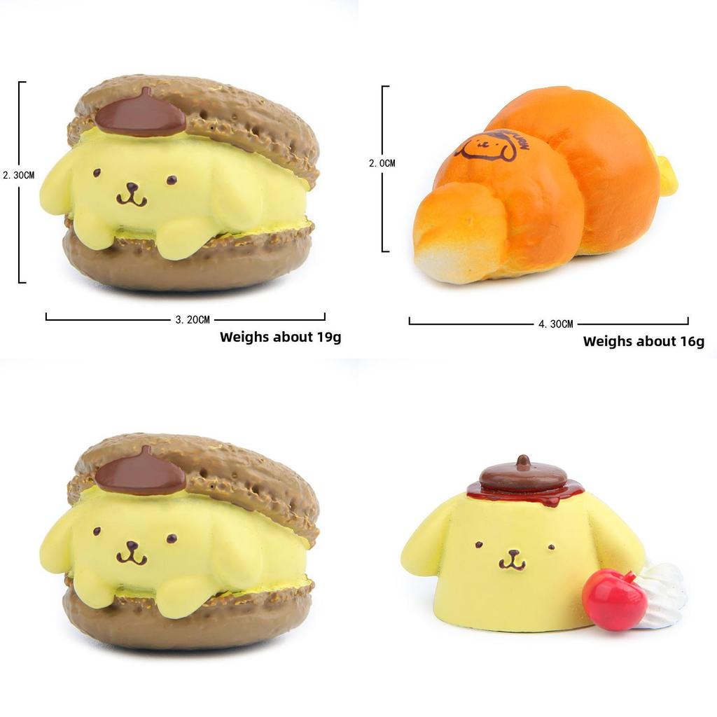 Creative Resin Food Scene Figurine With Cartoon Pompompurin Pudding For Home And Office