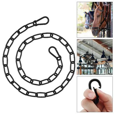 39.4 Inch 3mm 304 Stainless Steel Gate Chain Lock for Outdoor Fences Pet Cages Livestock with 2pcs 50x25mm Buckles Black