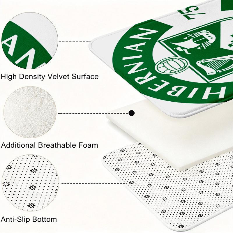 Hibs Flannel Kitchen Mat Christmas Soft Area Rug Non Slip Floor Carpet Home Decoration