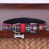 Y2K Goth Vintage Dog Bone Charm Necklace Punk Trendy Choker Simple Red Plaid Leather Buckle Necklaces Collar Chain Jewelry