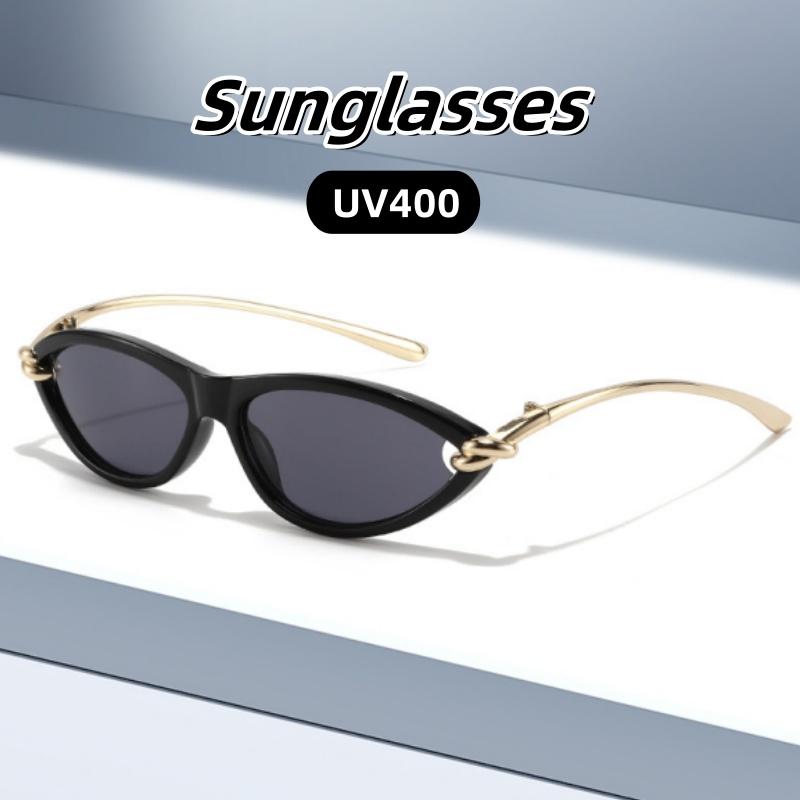 Hip-hop Cat Eye Sunglasses Metal UV400 Fashionable for Stage Performances Party Travel Beach