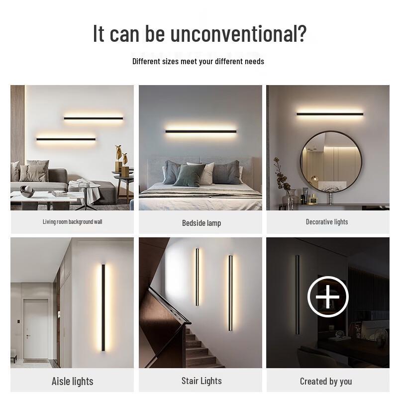 Xuanyong Minimalist LED Linear Bedside Wall Lamp