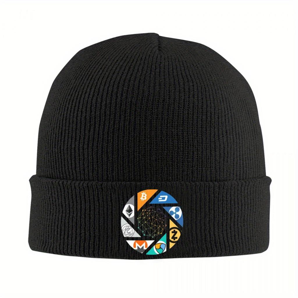 The New World Hat Autumn Winter Beanies Warm Bitcoin Cryptocurrency Crypto Btc Blockchain Geek Cap Unisex Acrylic Skullcap