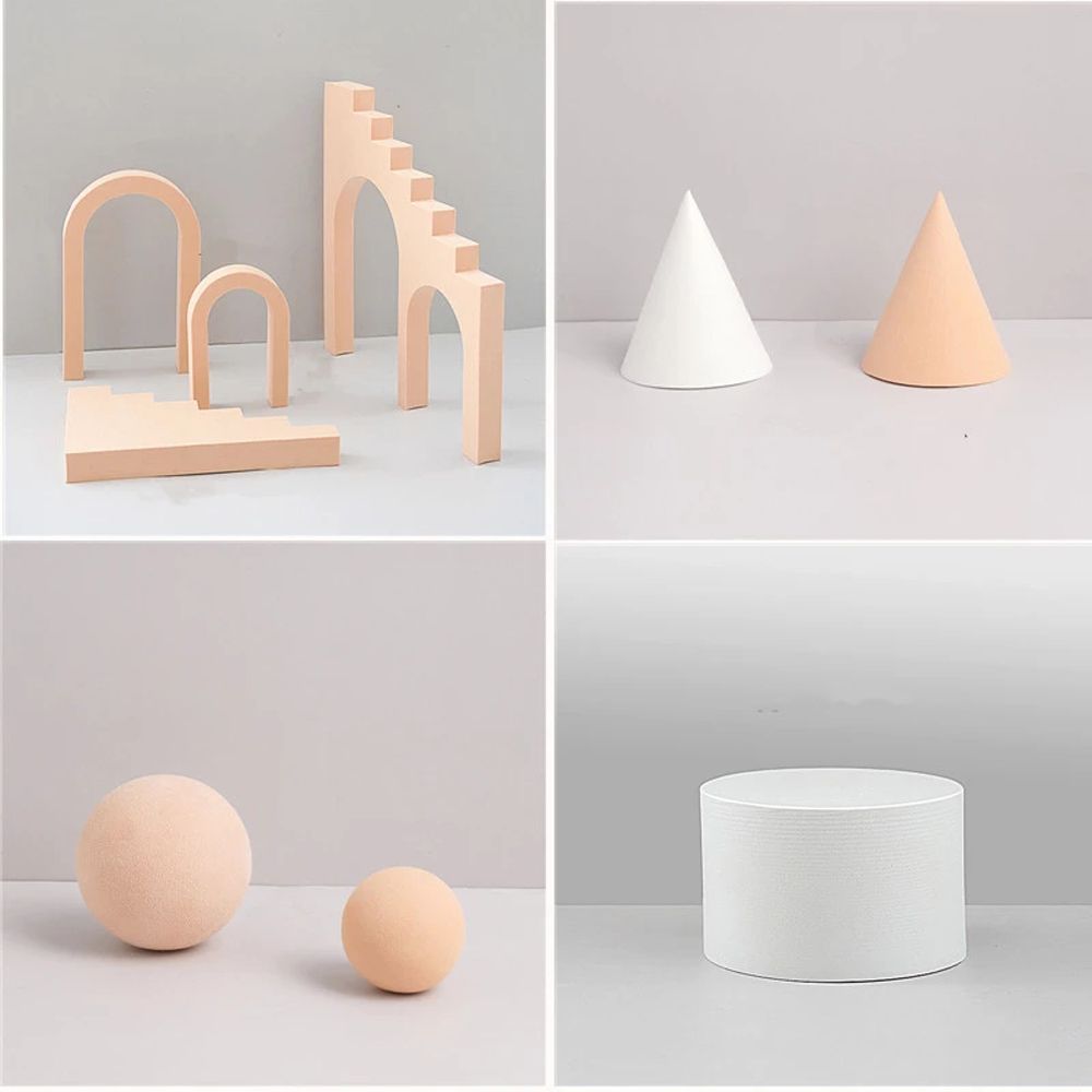 Photography Decoration Shooting Props Geometric Stereo Ins Wind Net Red White Photographic Prop