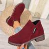 Autumn and winter new short tube retro matte short boots women's thick heel Martin boots side zipper women's shoes