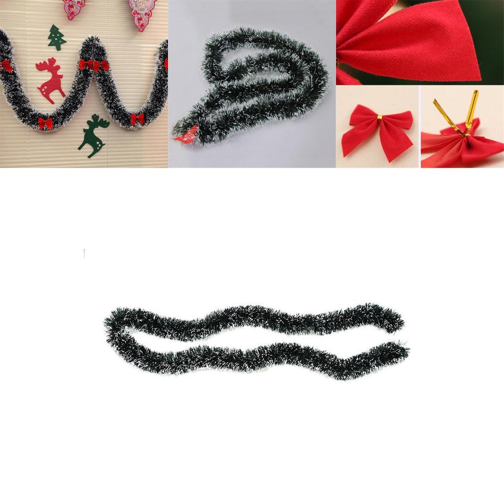 2m Glitter Spesso 65ftx90mm Decorazione Albero di Natale Ghirlanda di Natale Fiocco