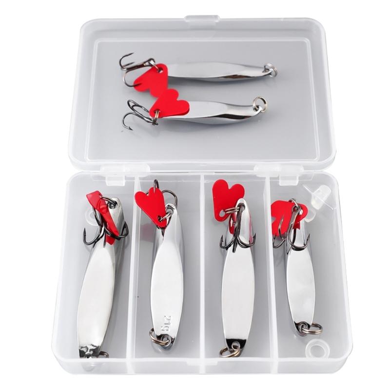 6pcs Fishing Tackle Fishing Baits Spoons 7-28g Metal Lures with Hook S Shaped Fishing Lure Spinner Baits