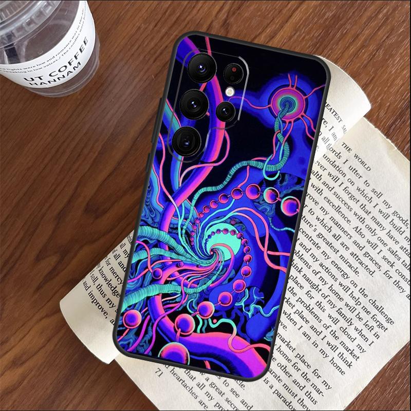 Colorful Psychedelic Art Phone Case For Samsung Galaxy S25 S24 S23 S22 S21 Ultra S9 S10 S20 Plus FE Funda Cover Shell