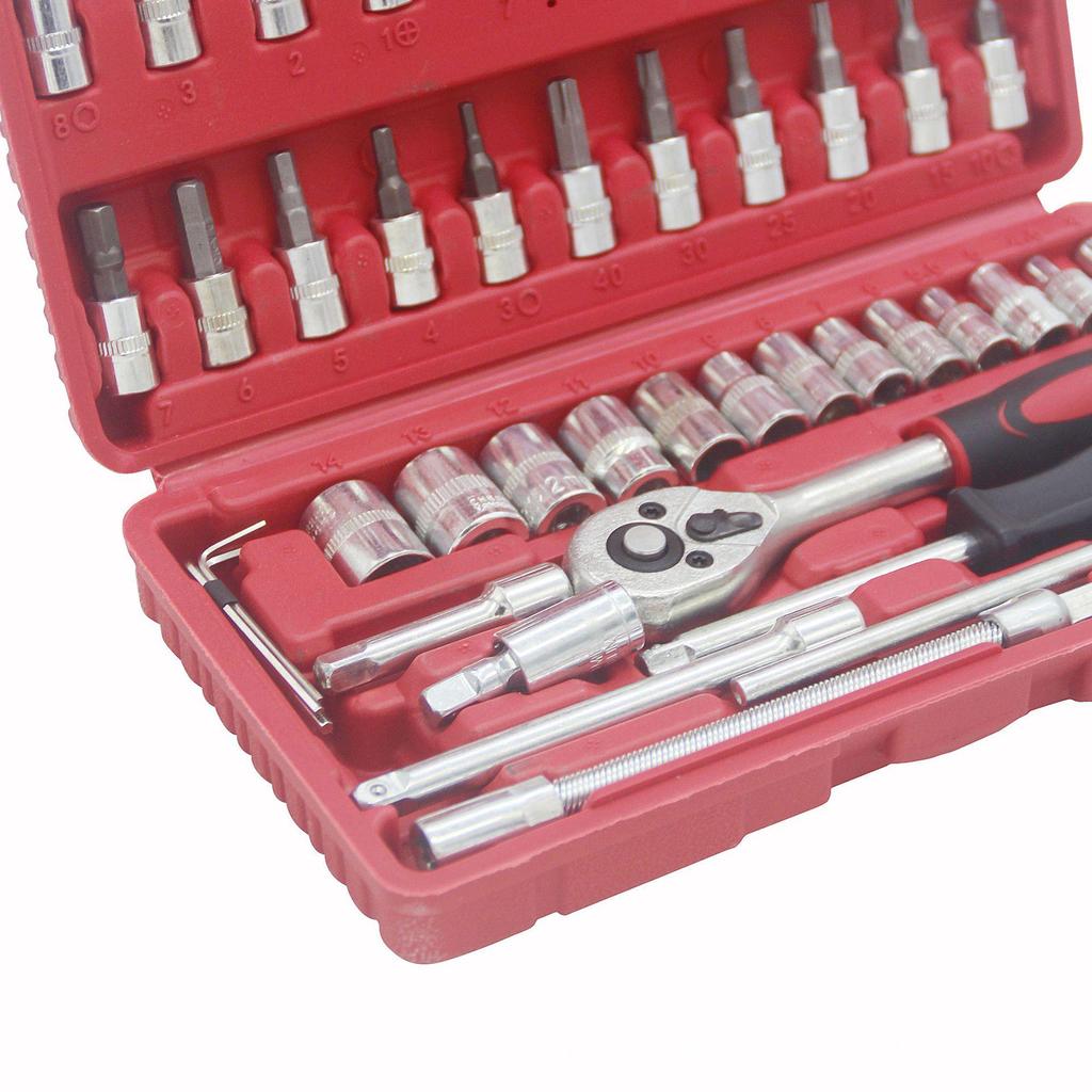 46-Piece Mini Ratchet & Socket Wrench Set for Auto Repair
