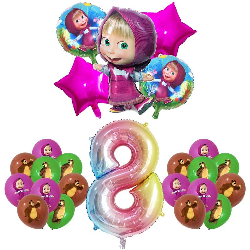 Masshaed Verjaardagsfeest Decoratie Tafelgerei Set Beren Borden Bekers Banner Ballonnen Kinderen Babyborrel Cadeaus Meisjes Fotohokje Prop