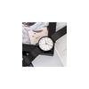 BUREI Men's Analog Watch Waterproof Simple Milanese Mesh Strap White Black