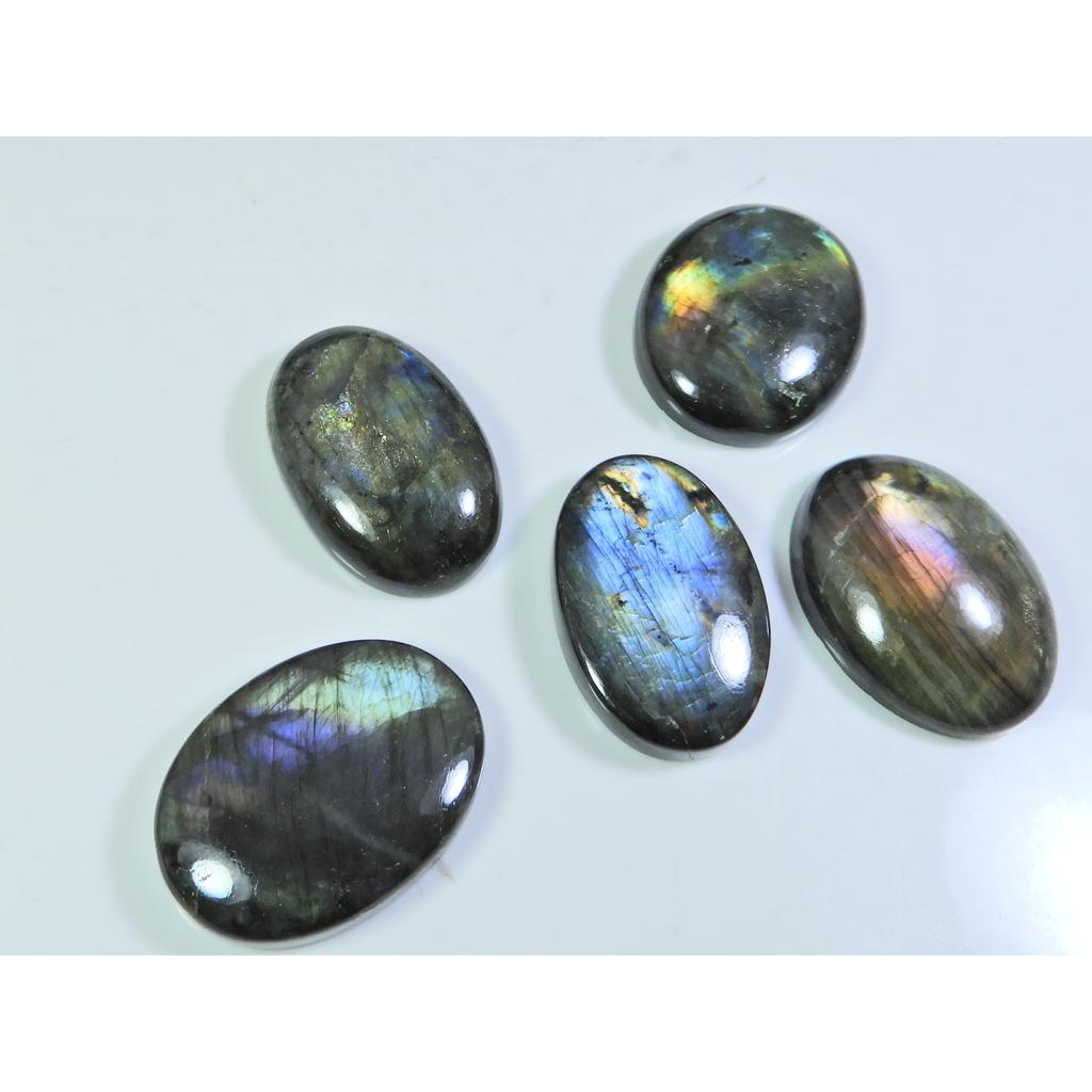 198Cts. Natural Pink Spectrolite Labradorite Oval Cabochon Gemstone 5Pcs Lot A-791