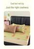 Green Little Bear Ice Silk Cooling Mat Set: Washable, Foldable, Soft - Free Shipping