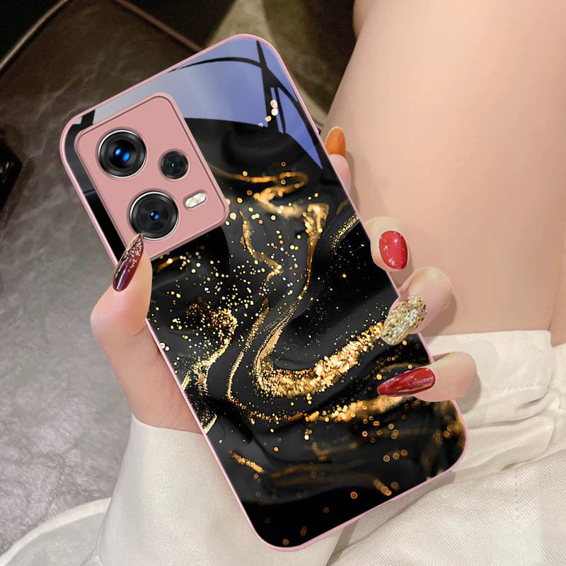 Preto Dourado Escuro Para Xiaomi 14 Ultra 13 Lite Redmi Note 13 11 Pro 12 Plus Poco X6 3 Pro F4 6 GT Capa de Vidro Temperado para Celular