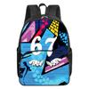 Colorful Number 67 Print Round Front Pocket Backpacks for Boy and Girls Best Gifts 2D Flat Cartoon School Bag for Children