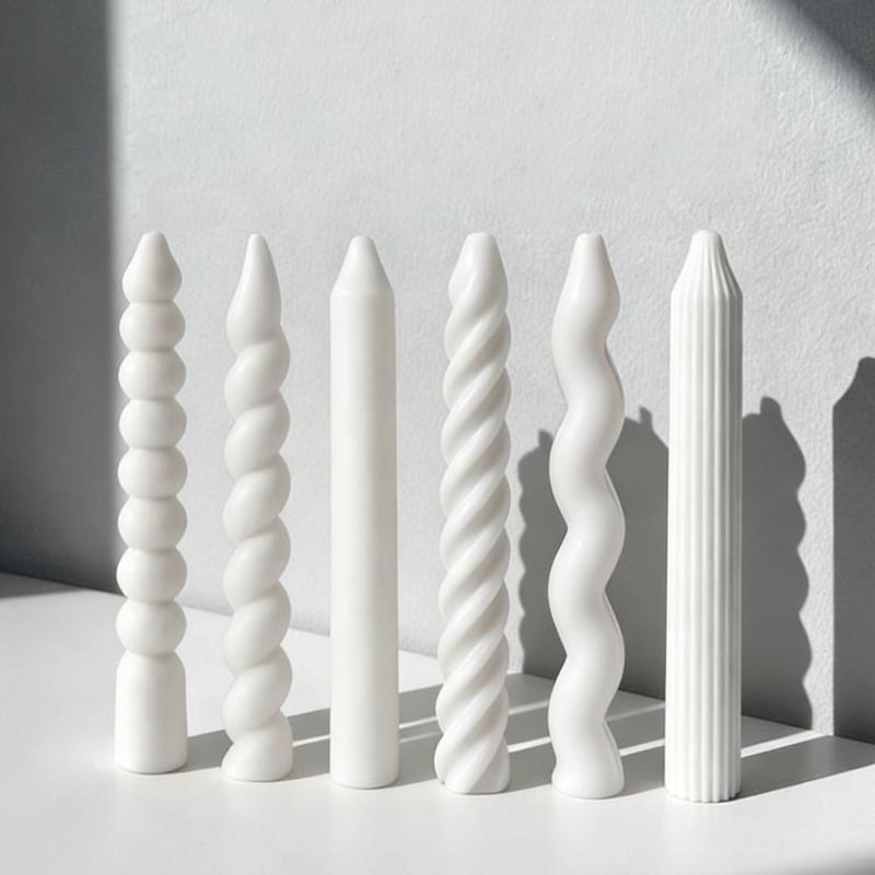 Lange Spiral-Silikon-Kerzenform DIY Gedrehte Lange Stange Wachsstab Bastelformen Heimdekorationswerkzeug Geometrische Kerzenherstellung Zubehör