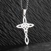 Style Trinity Celtic Knot Shield Pendant Witch Knot Necklace Men Women Irish Protection Amulet Jewelry