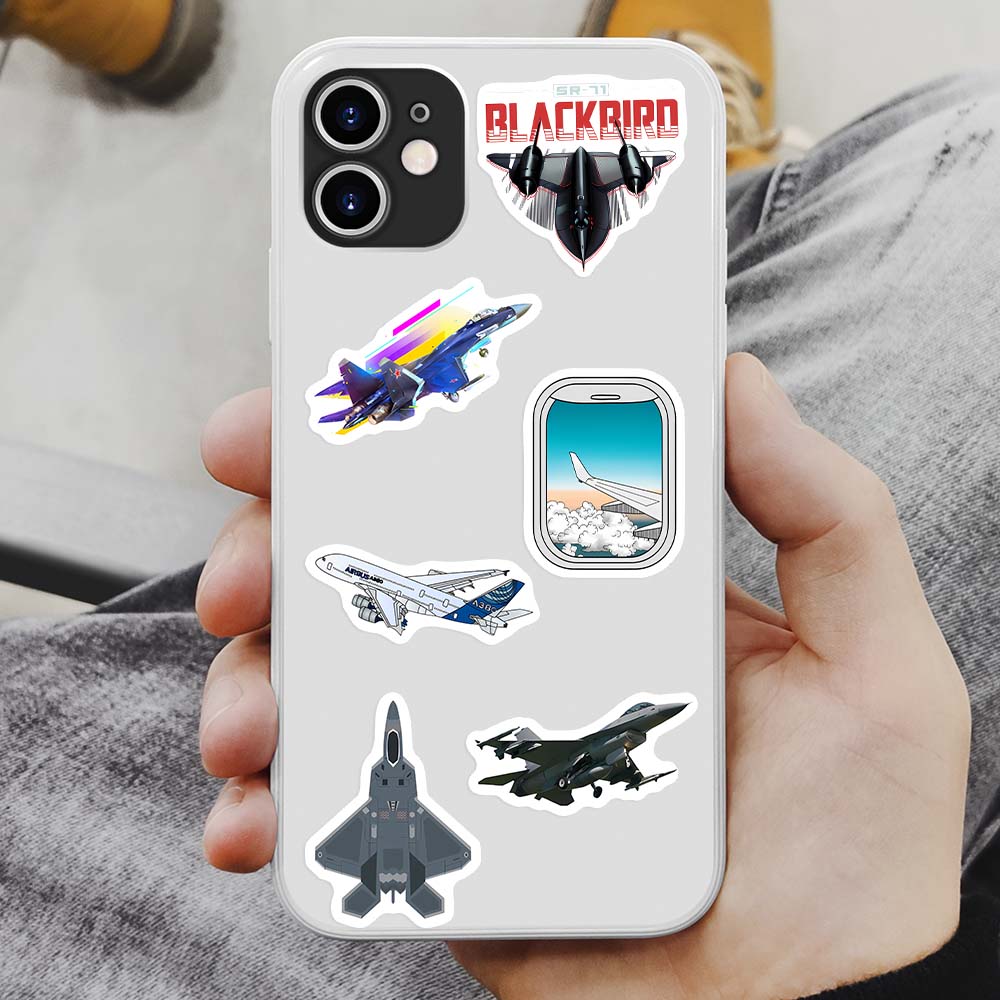 Airplane Fighter Aircraft Stickers Airliner DIY Kids Gift Toy Decal for Laptop Scrapbook Phone Bottles Luggage Bags Waterproof
