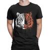 Cool Tiger Animal Print Men T Shirt  Casual Tee Shirt Short Sleeve Round Collar T-Shirt Cotton Printed Clothes