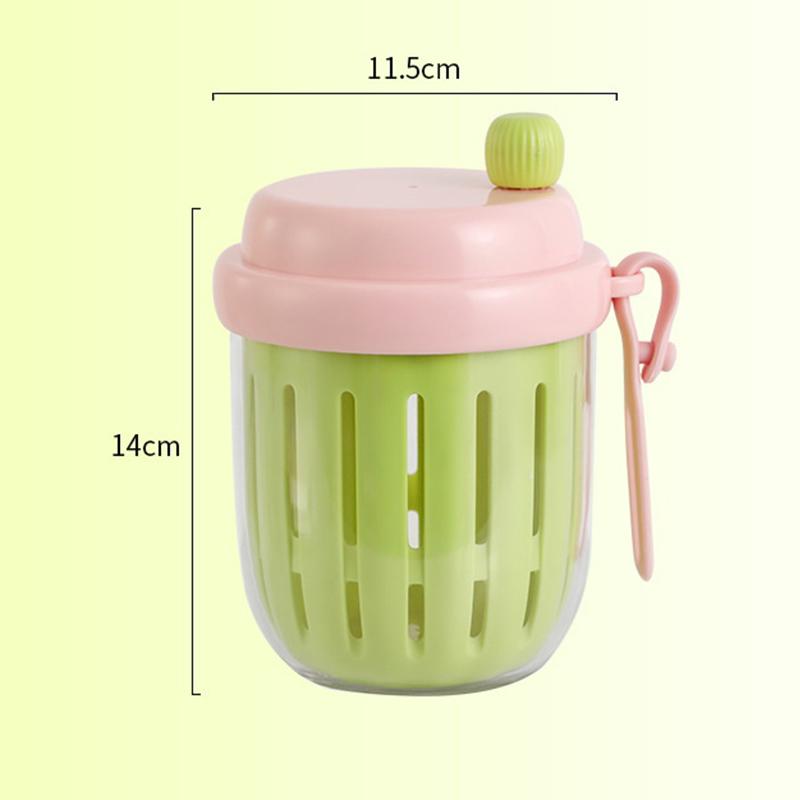 

Portable Fruit Salad Cup Oatmeal Cup Fresh-Keeping Cup With Fork Office Breakfast Cup Double Layer Can Drain And Keep Fresh