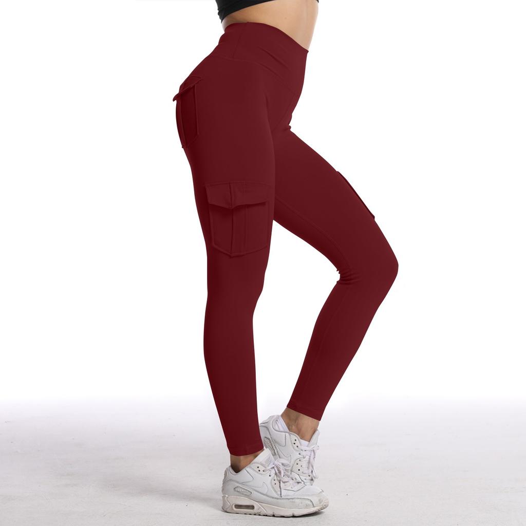 Women's Fashion Solid Color Yoga Pants High Waisted Skinny Sweatpants Fitness Pants