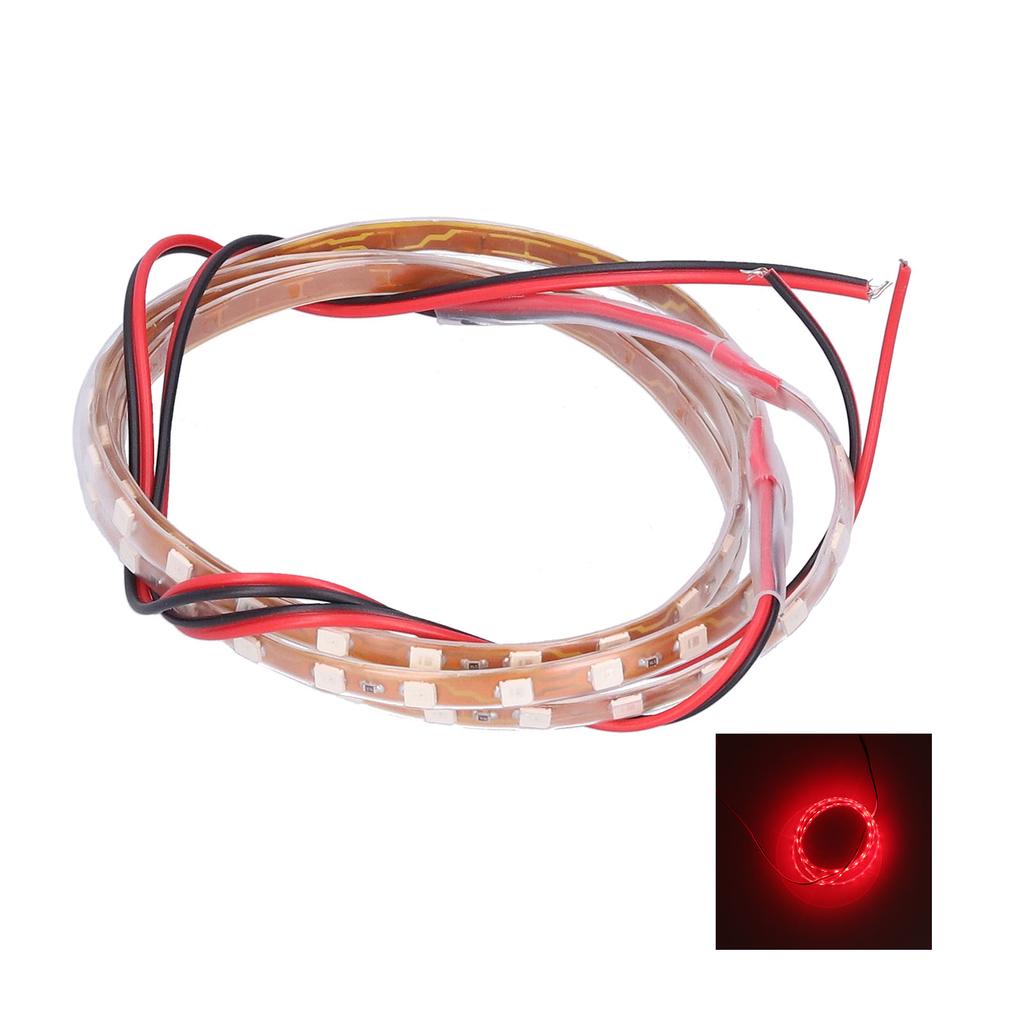 90cm LED Strip 90 Lamp Chips Decorative Ambient Lighting 12V Universal for Car MotorcycleRed Light