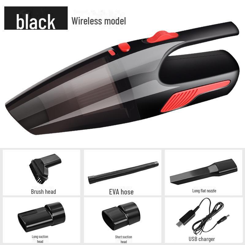 

Проводной ручной автомобильный пылесос с беспроводной зарядкой, высокой мощностью и сильным всасыванием Upgraded Wireless Model, 6000Pa Suction, With Light, 4000mAh чёрный